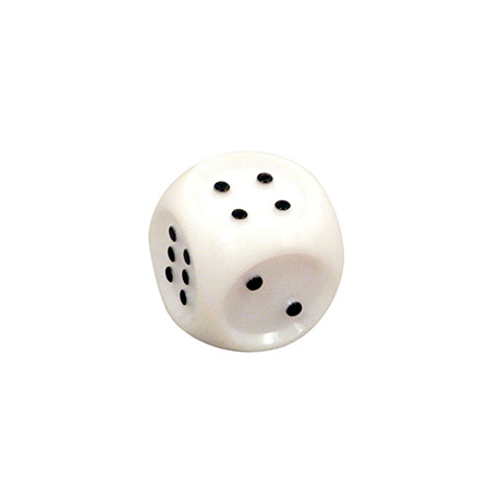 Dice 3.2cm White With Black Tactile dots