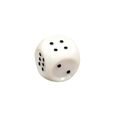 Dice - 3.2cm White With Black Tactile 2p