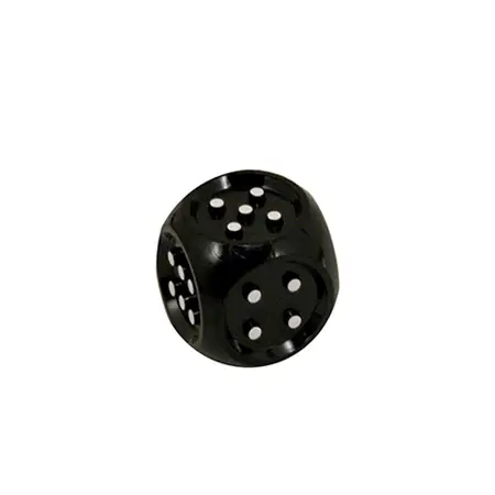 Dice - 3.2cm Black With White Tactile 2p