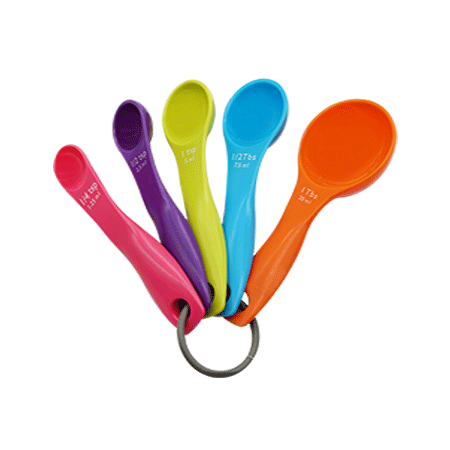 Measuring Spoons Rainbow Coloured Set of 5
