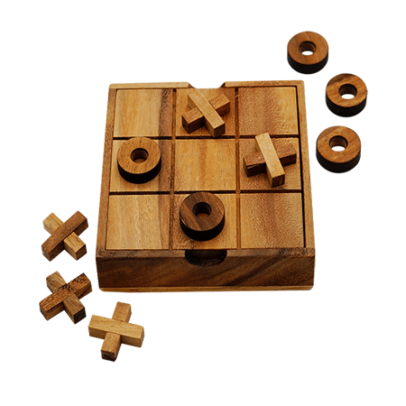 Tic Tac Toe In Wooden Travel Box